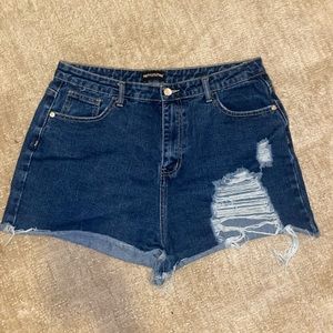 Distressed Denim Shorts